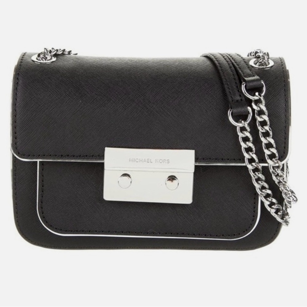 Michael Kors Black Crossbody with Silver Accents